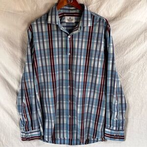 Mizzen Main Tradition Evolved Shirt Men XL Trim Fit Performance Stretch Plaid